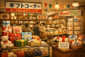 昭和時代のデパートやギフト売り場風のレトロイメージ