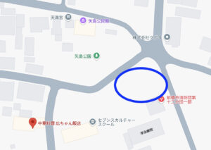 広ちゃん食堂の第２駐車場を示した地図